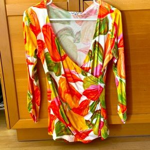 Women’s CAbi Floral Long Sleeve Top Size Medium